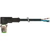 M12A Mâle Coudé 4p; Câble PVC UL/CSA 4x0.34 Noir 10m