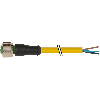 M12A Fem Droit 5p; Câble PVC UL/CSA 5x0.34 Jaune 7.5m