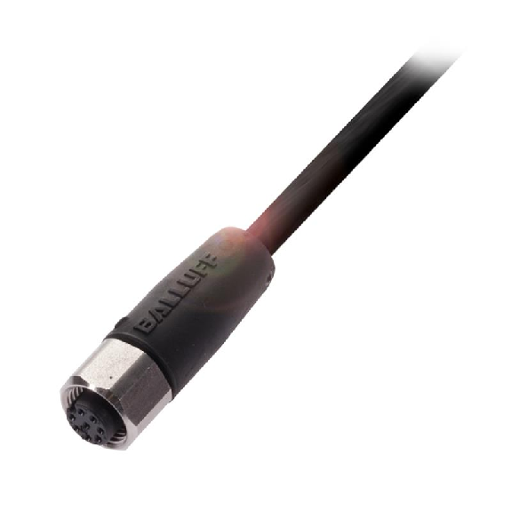 M12A Fem Droit 8p Inox WD; Câble PVC 8x0.25 Gris Cpc 25m-Lire la description