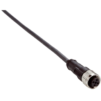 M12A Fem Droit 4p; Câble PUR 4x0.34 Noir Cpc 15m-Lire la description