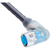 M08A Fem Coudé 4p LED; Câble PUR 4x0.25 Noir Cpc 5m