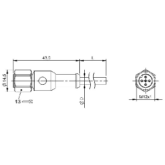 M12A Fem Droit 5p Inox WD; Câble PUR 5x0.34 Gris Cpc 5m-Lire la description