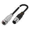 M12A Fem Droit 5p LED/M12A Mâle Droit 5p; PUR 5x0.34 Noir Cpc 3m