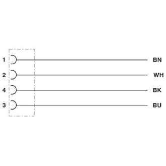 M12A Fem Droit 4p; Câble PUR 4x0,34 Noir 10m-Lire la description