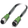 M12A Fem Droit 3p/M12A Male Droit 3p; PUR Gris-Noir Cpc 0.6m