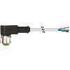 M12A Fem Coudé 5p; Câble PUR/PVC 5x0.34 Gris Cpc 20m