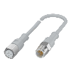 M12A Fem Droit 5p/M12A Fem Droit 5p Inox WD; TPE-V 4x0.34 Gris 2m
