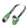 M12A Fem Coudé 5p; M12A Mâle Droit 5p; PUR Gris/Noir 0.3m