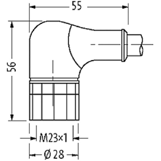 M23 Fem Coudé 19p; Câble PUR (UL/CSA) 16x0.5+3x1.0 Gris 10m-Lire la description