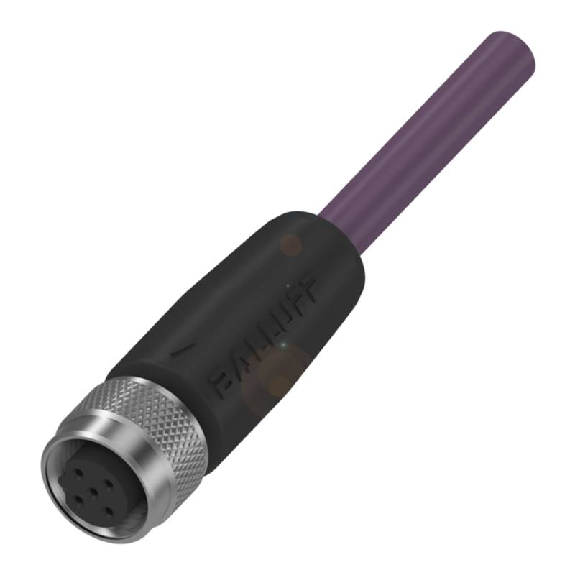 M12B Fem Droit 5p; PUR Blindé 2x0.34 Violet Cpc 5m Profibus (60V)-Lire la description