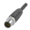 M12A Mâle Droit 8p; Câble PUR 8x0,25 Noir Cpc 2m