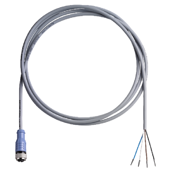 M12 Fem Droit 4p; Câble PVC 4x0.34 Gris 2m-Lire la description