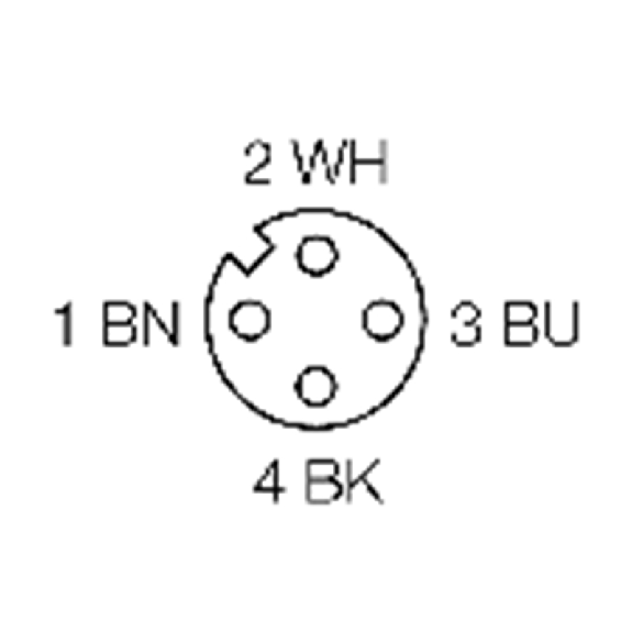 M12 Fem Droit 4p; Câble PVC 4x0.34 Gris 2m-Lire la description