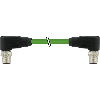 M12D Mâle Coudé 4p/M12D Mâle Coudé 4p; PUR Blindé PUR Cpc Vert 10m