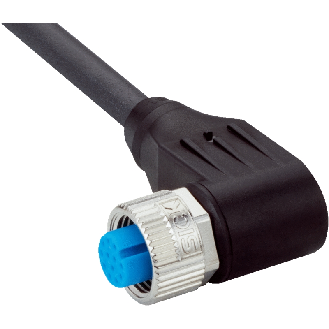 M12A Fem Coudé 12p; Câble PUR 12x0.14 Noir Cpc 5m (30V)-Lire la description