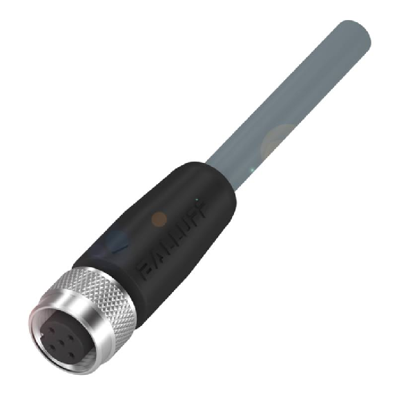 M12A Fem Droit 5p; Câble PVC Blindé 4x0.34 Gris Cpc 5m-Lire la description