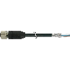 M12A Fem Droit 8p; Câble PUR Blindé 8x0.25 Noir Cpc 5m