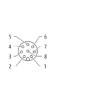 M12A Fem Droit 8p; Câble PUR Blindé 8x0.25 Noir Cpc 5m-Lire la description