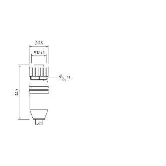 M12A Fem Droit 8p; Câble PUR Blindé 8x0.25 Noir Cpc 5m-Lire la description
