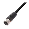 M12A Fem Droit 8p; Câble PUR 8x0.25 Noir Cpc 10m (30V)