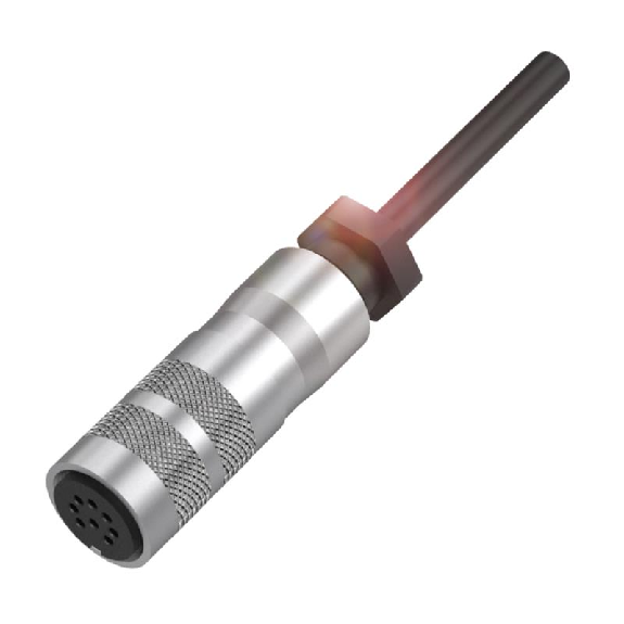 M16 Fem Droit 8p; Câble PTFE Blindé 7x0.25 Noir 15m M16 Fem Droit 8p; Câble PTFE Blindé 7x0.25 Noir 15m-Lire la description