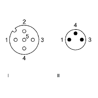 M12A Fem Droit 5p/M08A Mâle Droit 3p; Câble PUR 3x0.34 Noir Cpc 5m-Lire la description