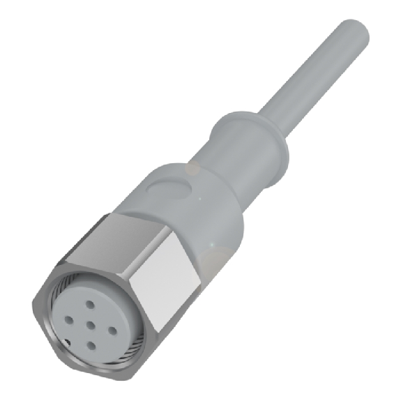 M12A Fem Droit 5p Inox WD; Câble TPE-V 5x0.34 Gris 10m-Leggi tutto