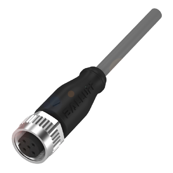 M12A Fem Droit 5p; Câble PVC 4x0.34 Gris Cpc 2m (250V)-Lire la description