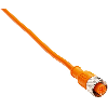 M12A Fem Droit 4p; Câble PVC 4x0.25 Orange 2m