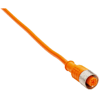 M12A Fem Droit 4p; Câble PVC 4x0.25 Orange 2m-Lire la description