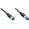 M08A Fem Droit 3p/M08A Mâle Droit 3p; PUR 3x0,25 Noir Cpc 0.3m