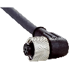 M12 Fem Coudé 8p; Câble PUR 7 fils Noir 7,5m