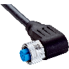 M12A Fem Coudé 8p; Câble PUR 8x0.25 Noir Cpc 2m (30V)