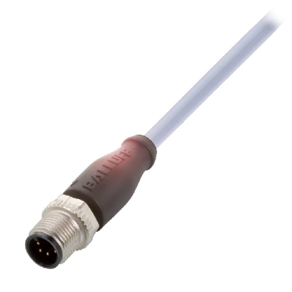 M12A Mâle Droit 4p; Câble PVC 4x0.34 Gris Cpc 10m (250V)-Lire la description