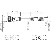M12A Fem Droit 4p/M08A Mâle Droit 4p; Câble PUR 4x0.25 Noir Cpc 2m