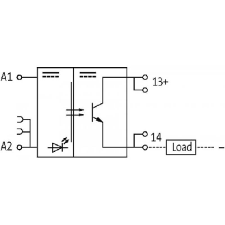 Module-optocoupleur, 24Vdc, transistor 2A, 10...53Vdc-Lire la description