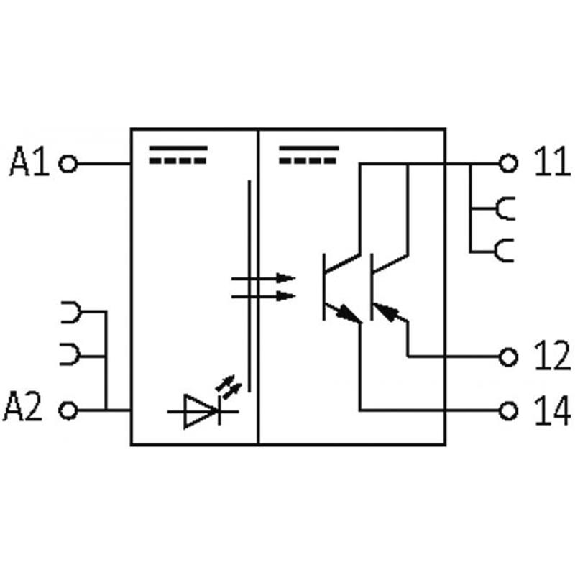 Module-optocoupleur, 24VDC, transistor 0.5A, 10-44 VDC, 0-5VDC-Lire la description