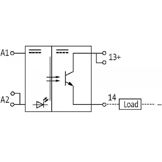 Module-optocoupleur, 24VDC, transistor 4 A, 10-53VDC, 0-3VDC-Lire la description