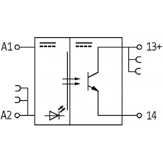 Module-optocoupleur, 24VAC/DC, transistor 10A, 10...53VDC, 0...5VDC-Lire la description