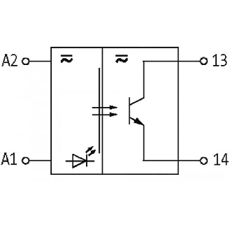 Module-optocoupleur, 24VDC, transil 68V, 0-200VDC - 12-230VAC, 0,5A-Lire la description