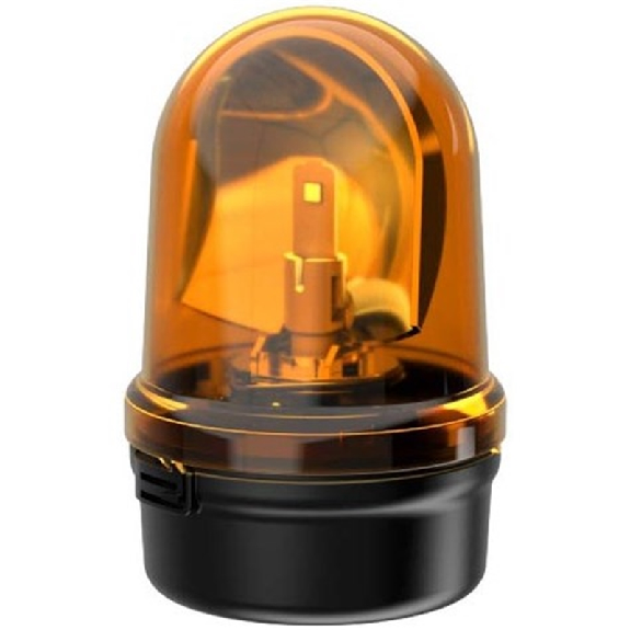 Gyrophare LED 115-230VAC ORANGE IP65 Ø98mm NOIR-Lire la description