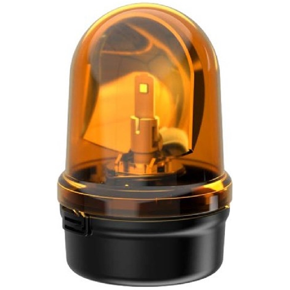 Gyrophare LED 24VAC/DC ORANGE IP65 Ø98mm NOIR-Lire la description