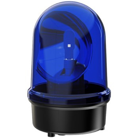 Gyrophare BM 115/230VAC BLEU IP65 Ø142mm NOIR-Lire la description