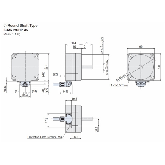 Moteur Brushless DC 120W, 0.382 Nm, Bride 90mm, Axe 12mm-Lire la description