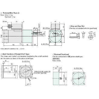 Moteur asynchrone 90W Bride de 90mm Arbre type GE-Lire la description