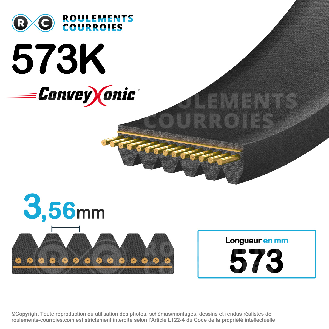 Courroie Conveyxonic 8PK573-Lire la description