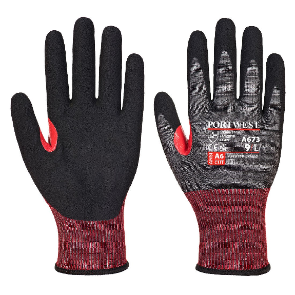 Portwest - Gants anti-coupure de niveau F en mousse Nitrile-Lire la description