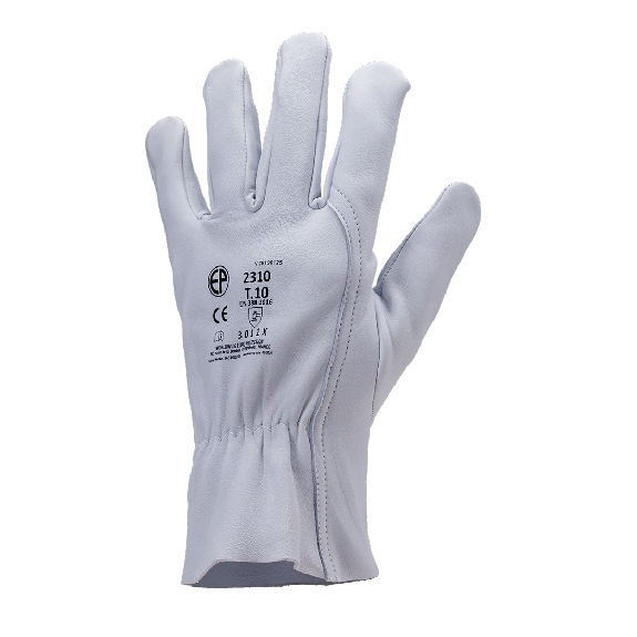 Coverguard - Gant de maîtrise blanc en cuir tout fleur d'agneau EUROSTRONG 2310 (Pack de 10)-Lire la description