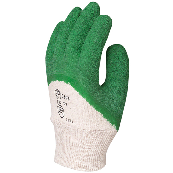 Coverguard - Gant de protection vert manutention en latex crêpé EUROSTRONG 3805 (Pack de 12)-Lire la description