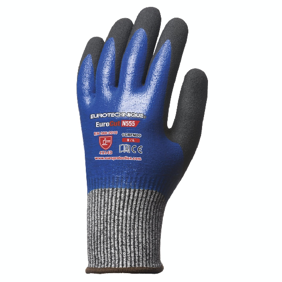 Coverguard - Gant anti-coupure noir bleu en nitrile EUROCUT N555 (Pack de 5) Coverguard - Gant anti-coupure noir bleu en nitrile EUROCUT N555 (Pack de 5)-Lire la description